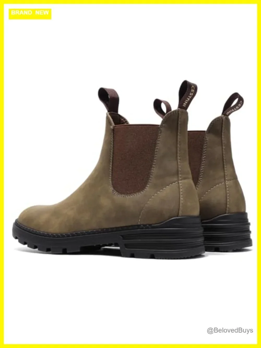Faux Leather Waterproof Chelsea Hiking Boots Slip-On Women's